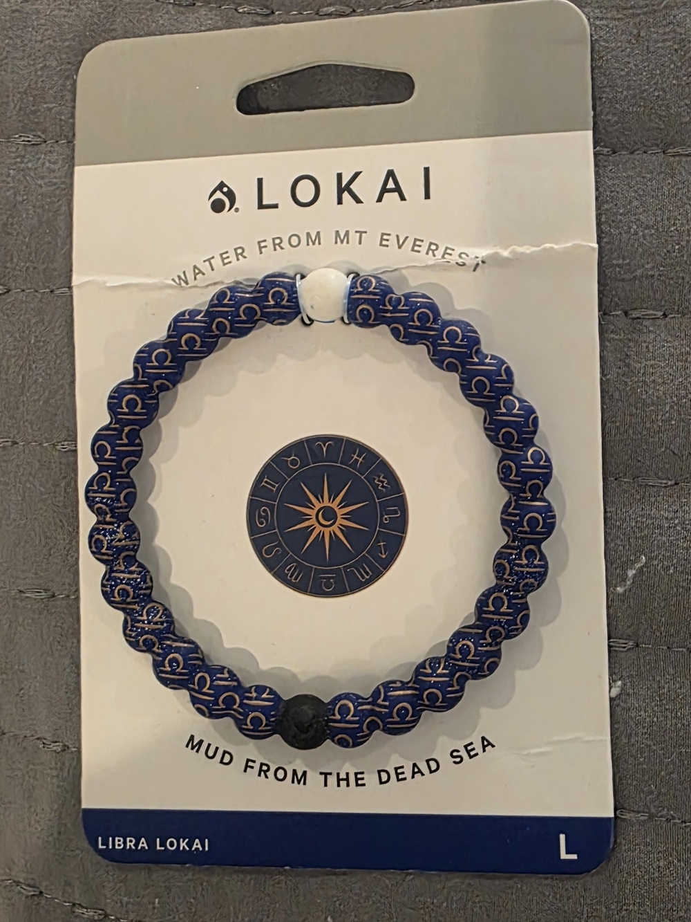 Lokai Libra Bracelet in Deep Blue with Gold Symbols